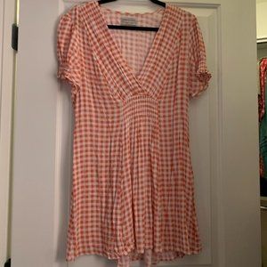 Urban Outfitters Peach Gingham Dress